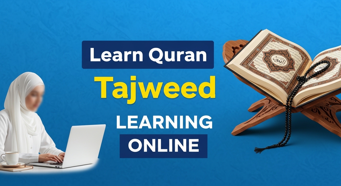 Student participating in learn Quran Tajweed online classes with an expert tutor