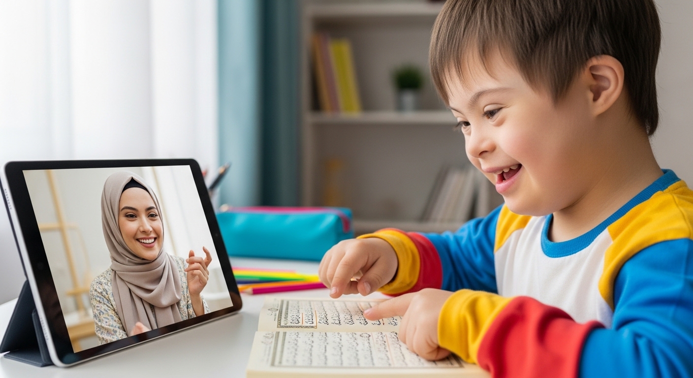 online Quran class for autistic child learning Quran with teacher in USA